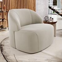 Poltrona Decorativa Living Kaya Orgânica Veludo Bege - Abmaza - 2