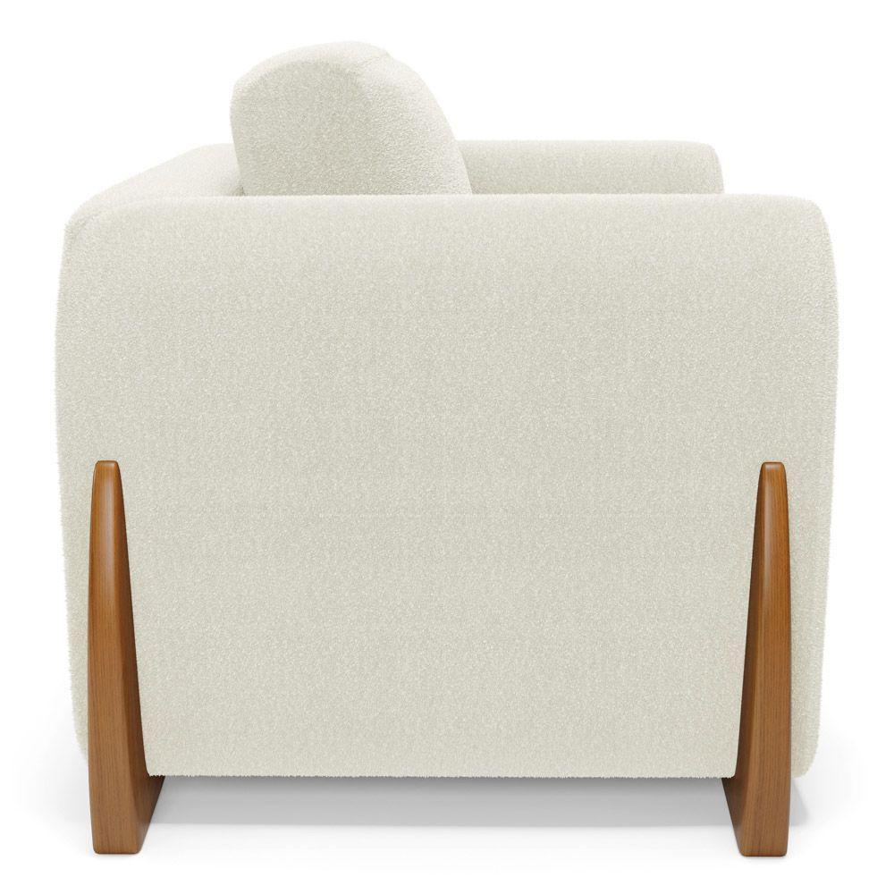 Poltrona Decorativa Living Bloom Com Pés De Madeira Bouclê Off White - Abmaza - 8