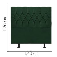 Cabeceira Estofada Cama Box Casal 140cm Istambul Suede Verde- Mabe Magazine - 3