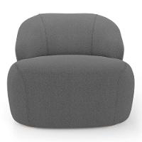 Poltrona Decorativa Living Kaya Orgânica Bouclê Cinza Escuro - Abmaza - 7