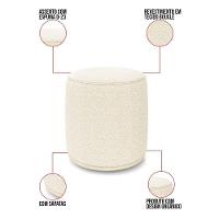 Poltrona E Puff Redondo Orgânico Para Sala Malu Bouclê M11 - D'rossi Pistache