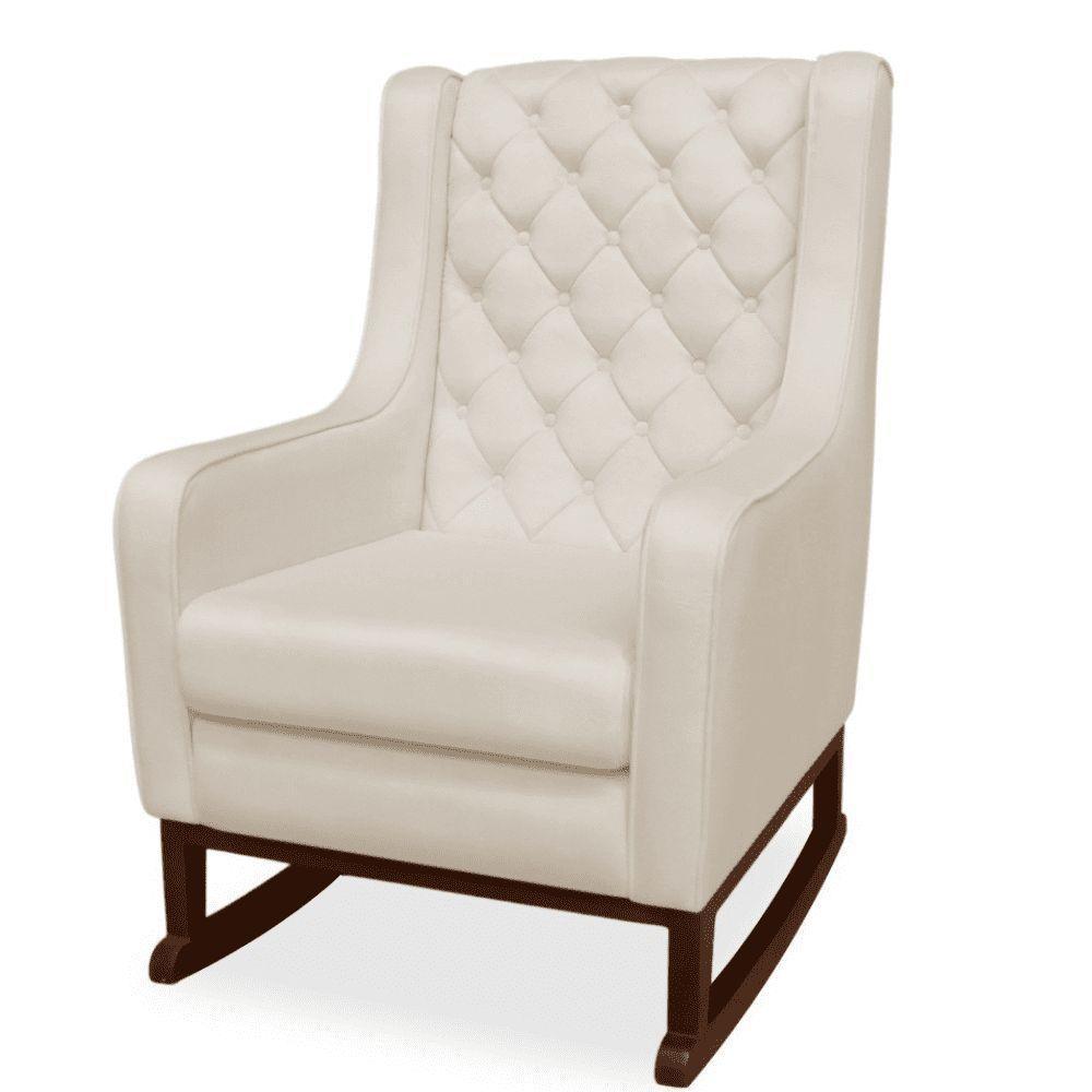 Poltrona Cadeira De Amamentação Com Base Balanço E Puff Maju Linho Off White- Mabe Magazine - 2