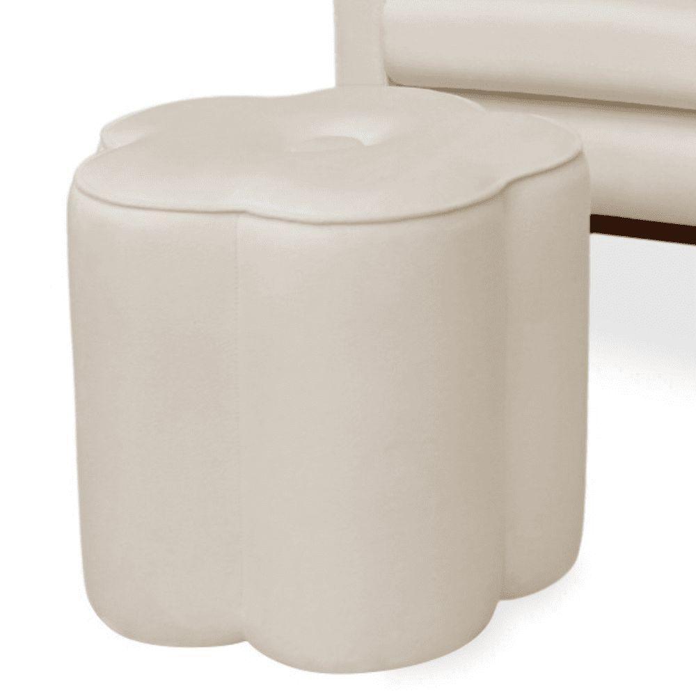 Poltrona Cadeira De Amamentação Com Base Balanço E Puff Maju Linho Off White- Mabe Magazine - 5