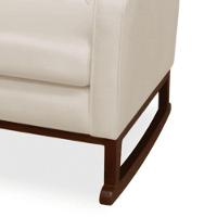 Poltrona Cadeira De Amamentação Com Base Balanço E Puff Maju Linho Off White- Mabe Magazine