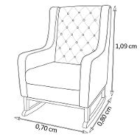 Poltrona Cadeira De Amamentação Com Base Balanço E Puff Maju Linho Off White- Mabe Magazine - 8