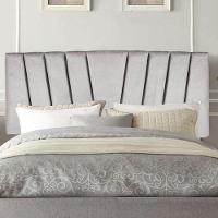 Painel Cabeceira Estofada Bélgica 160cm Cama Box Queen Corino Cinza Claro- Mabe Magazine - 1