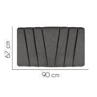 Painel Cabeceira Estofada Bélgica 90cm Cama Box Solteiro Corino Cinza Escuro- Mabe Magazine - 2