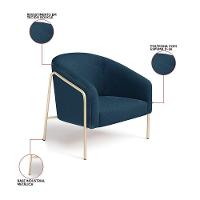 Poltrona Sala Industrial Alta Champanhe Kit 2 Stella Bouclê D03 - D'rossi Cor Azul - 3