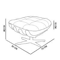 Puff Giratório Costela Sintético Pu Preto Base De Madeira Ma30 M11 - D'rossi - 6