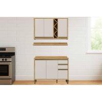 Kit Cozinha Modulada 3 Peças Tempranillo (1aéreo+1balcão+1complemento) C3p45 Amendoa-off White - Ronipa - 1