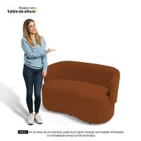 Kit Poltrona E Namoradeira Aisha Orgânica Veludo Terracota - Abmaza - 9