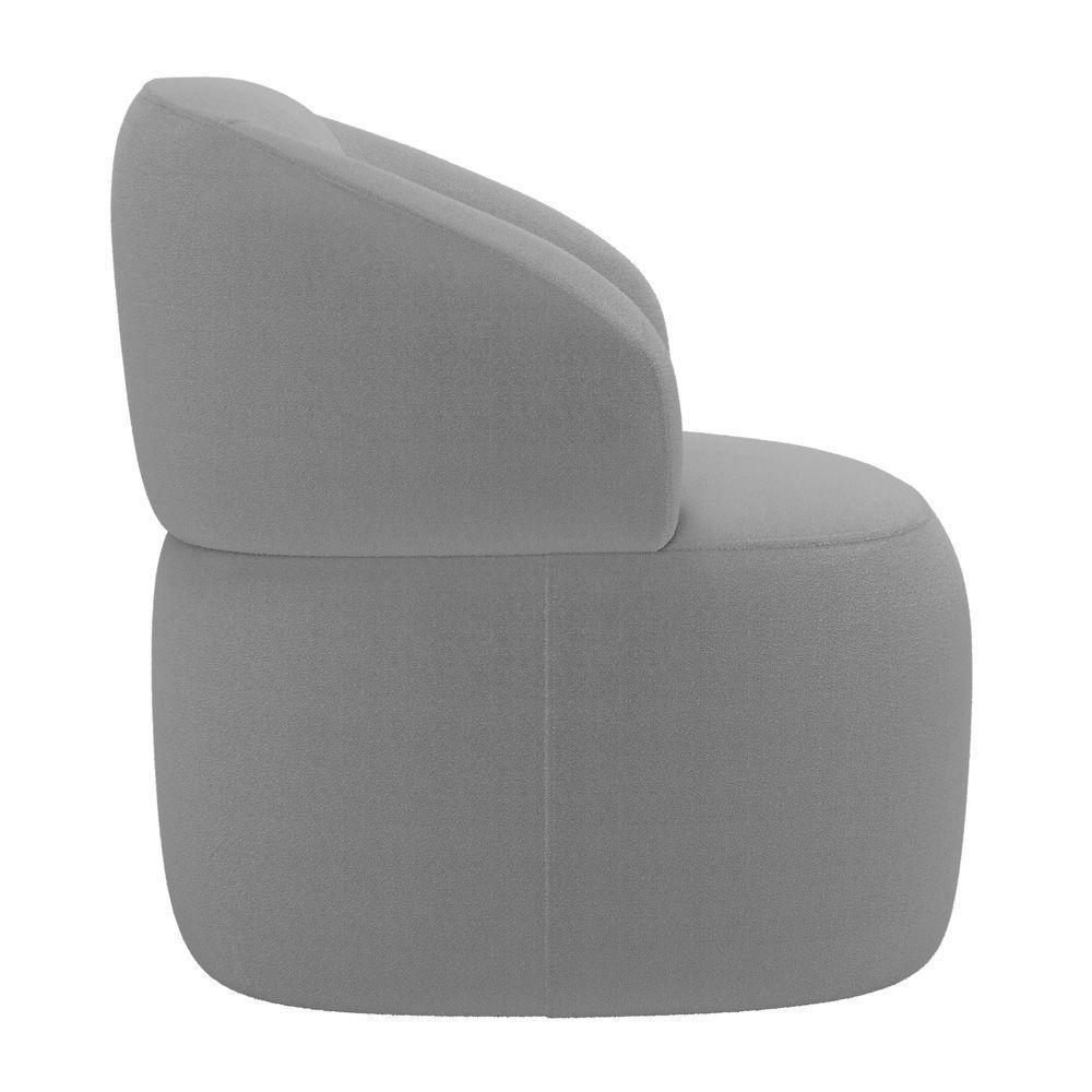 Poltrona Orgânica Giratória Living Glee Bouclê Cinza - Abmaza - 7