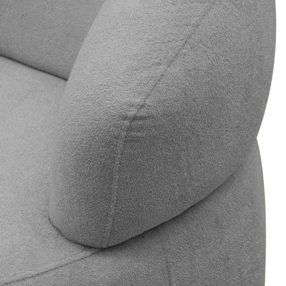 Poltrona Orgânica Giratória Living Glee Bouclê Cinza - Abmaza - 10