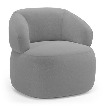 Poltrona Orgânica Giratória Living Glee Bouclê Cinza - Abmaza