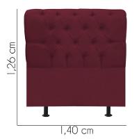Cabeceira Estofada Cama Box Casal 140cm París Corino Bordo- Mabe Magazine - 3