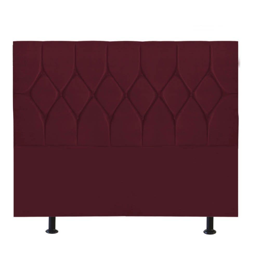 Cabeceira Estofada Cama Box King 195cm Istambul Corino Bordo- Mabe Magazine - 2