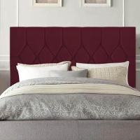 Cabeceira Estofada Cama Box King 195cm Istambul Corino Bordo- Mabe Magazine - 1