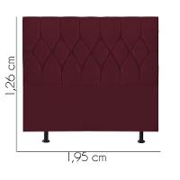 Cabeceira Estofada Cama Box King 195cm Istambul Corino Bordo- Mabe Magazine - 3