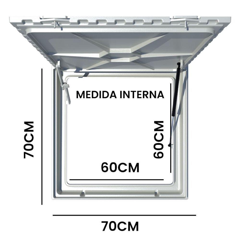 Tampa Piscina Casa Máquina 70x70 Articulada Rebaixada Branca - 2