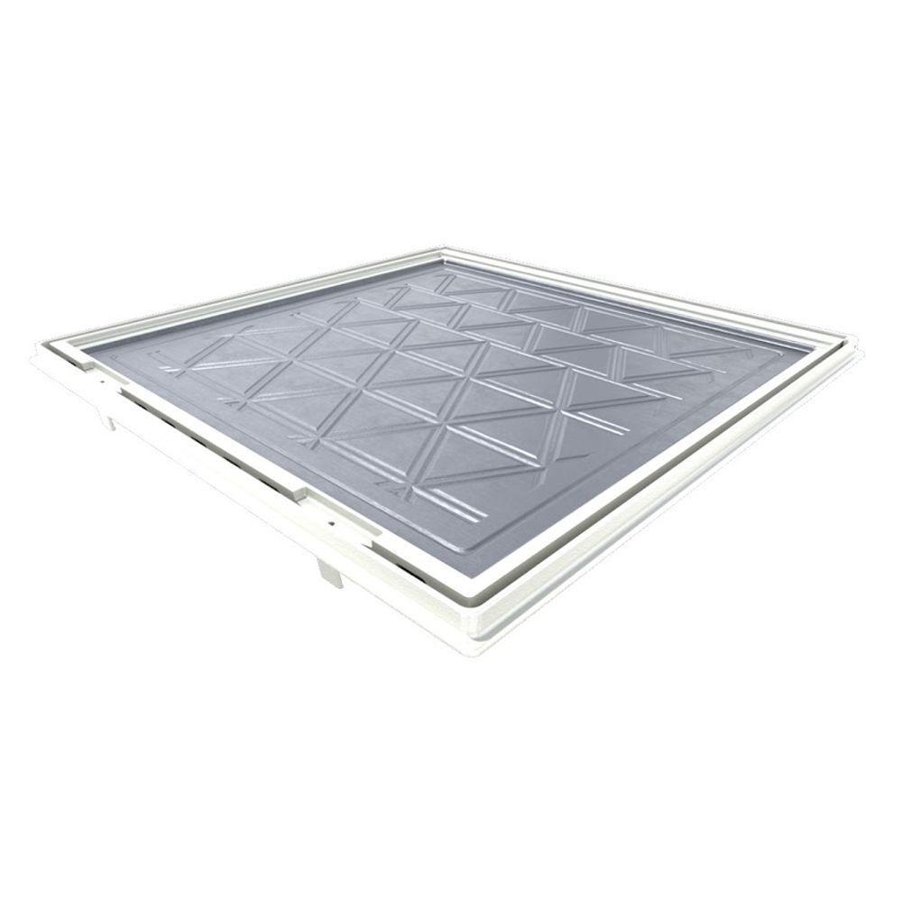 Tampa Piscina Casa Máquina 70x70 Articulada Rebaixada Branca - 3