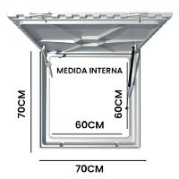 Tampa Piscina Casa Máquina 70x70 Articulada Rebaixada Branca - 2