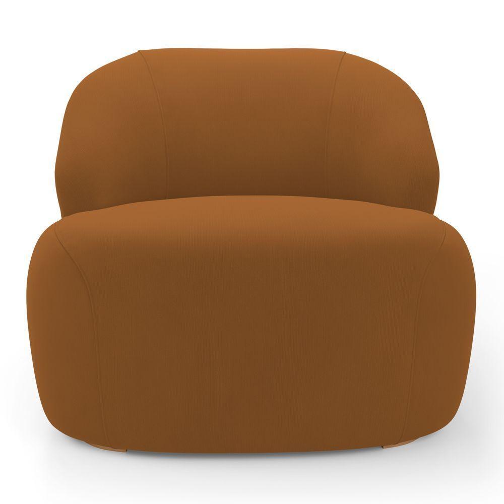 Poltrona Decorativa Living Kaya Orgânica Veludo Terracota - Abmaza - 7