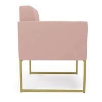 Kit 2 Poltronas Elisa Veludo Rosê Base Metálica Industrial Dourado D03 - D'rossi - 7
