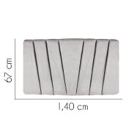 Painel Cabeceira Estofada Bélgica 140cm Cama Box Casal Corino Cinza Claro- Mabe Magazine - 2