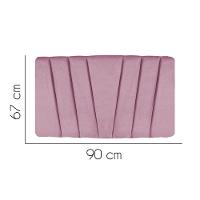Painel Cabeceira Estofada Bélgica 90cm Cama Box Solteiro Veludo Rosa Bebe- Mabe Magazine - 2