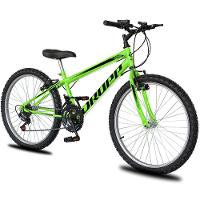 Bicicleta Aro 24 Dropp Sport Infantil Adulto18 Vel Marchas Freio V-brake - Verde e Preto - 1