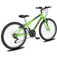 Bicicleta Aro 24 Dropp Sport Infantil Adulto18 Vel Marchas Freio V-brake - Verde e Preto - 3