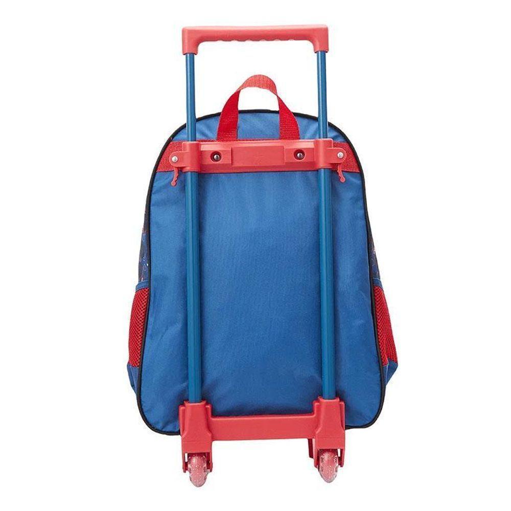 Mochila Escolar Infantil Com Rodinhas Spider Man 13350 Azul - Xeryus - 3