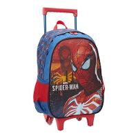 Mochila Escolar Infantil Com Rodinhas Spider Man 13350 Azul - Xeryus - 1