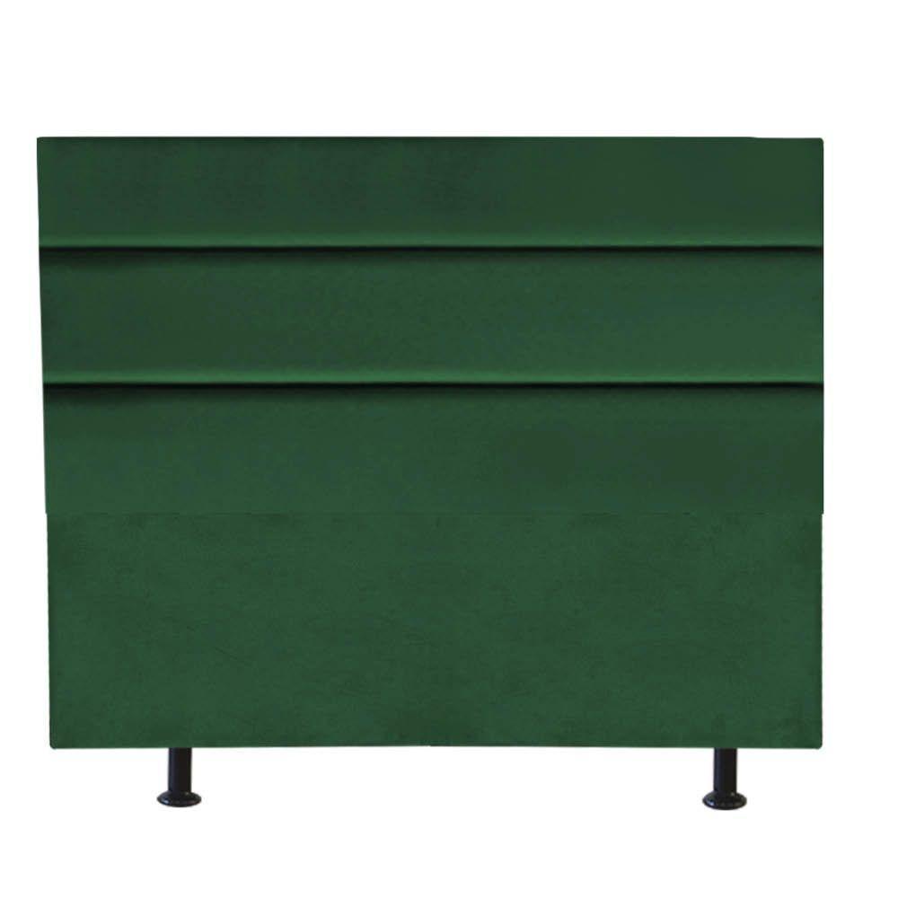 Cabeceira Estofada Cama Box Casal 140cm Argentina Corino Verde- Mabe Magazine - 2