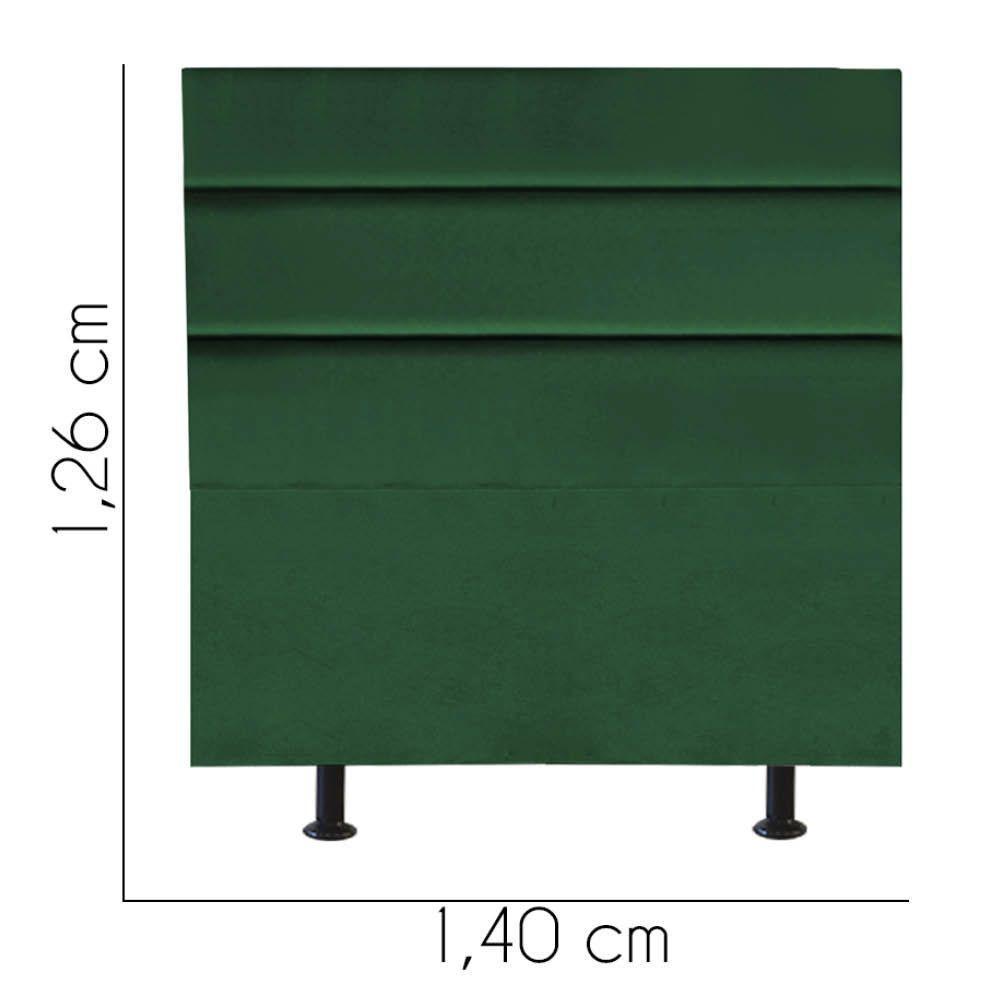 Cabeceira Estofada Cama Box Casal 140cm Argentina Corino Verde- Mabe Magazine - 3