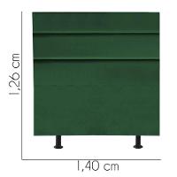 Cabeceira Estofada Cama Box Casal 140cm Argentina Corino Verde- Mabe Magazine - 3