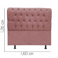 Cabeceira Estofada Cama Box Queen 160cm París Veludo Rose- Mabe Magazine - 3