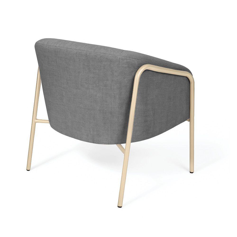 Poltrona Sala Industrial Alta Champanhe Stella Linho D03 - D'rossi Cor Grafite - 6