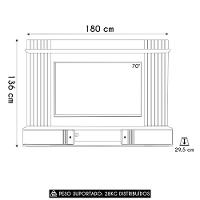 Painel TV 70 Polegadas E Bancada Suspensa 180cm Yany Off White Nature Z49 - Mpozenato