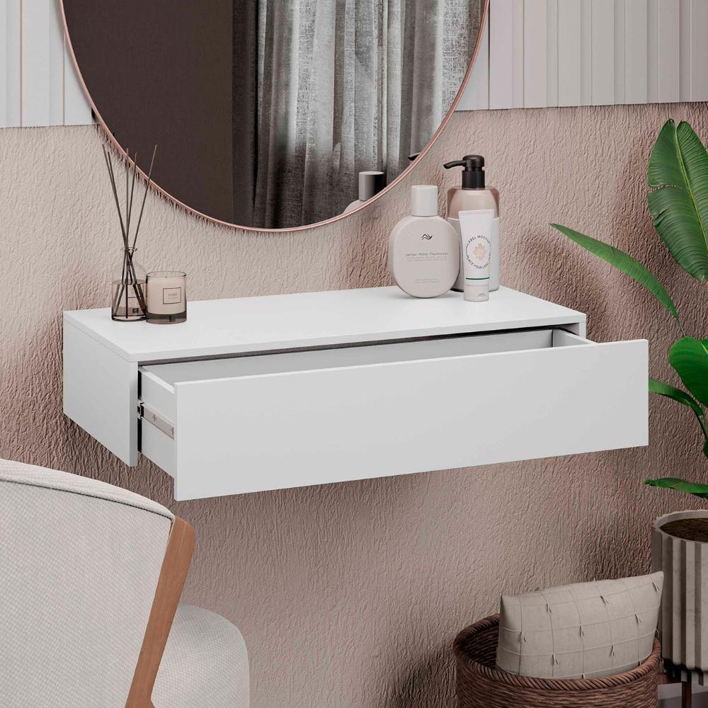 Penteadeira Suspensa 60cm 1 Gaveta Carina Z34 Branco - Mpozenato - 6