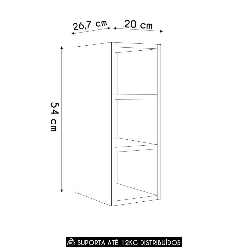 Nicho Aéreo Adega Vertical 20cm Pérola Z34 Preto - Mpozenato - 4