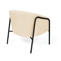 Poltrona Sala Industrial Alta Preto Kit 2 Stella Linho D03 - D'rossi Cor Bege - 3