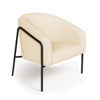 Poltrona Sala Industrial Alta Preto Kit 2 Stella Linho D03 - D'rossi Cor Bege - 7