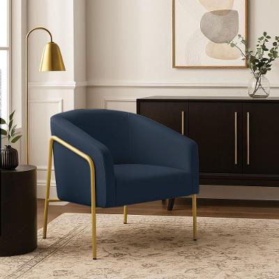 Poltrona Sala Industrial Stella Suede D03 Azul D'Rossi
