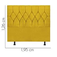 Cabeceira Estofada Cama Box King 195cm Istambul Corino Amarelo- Mabe Magazine - 3