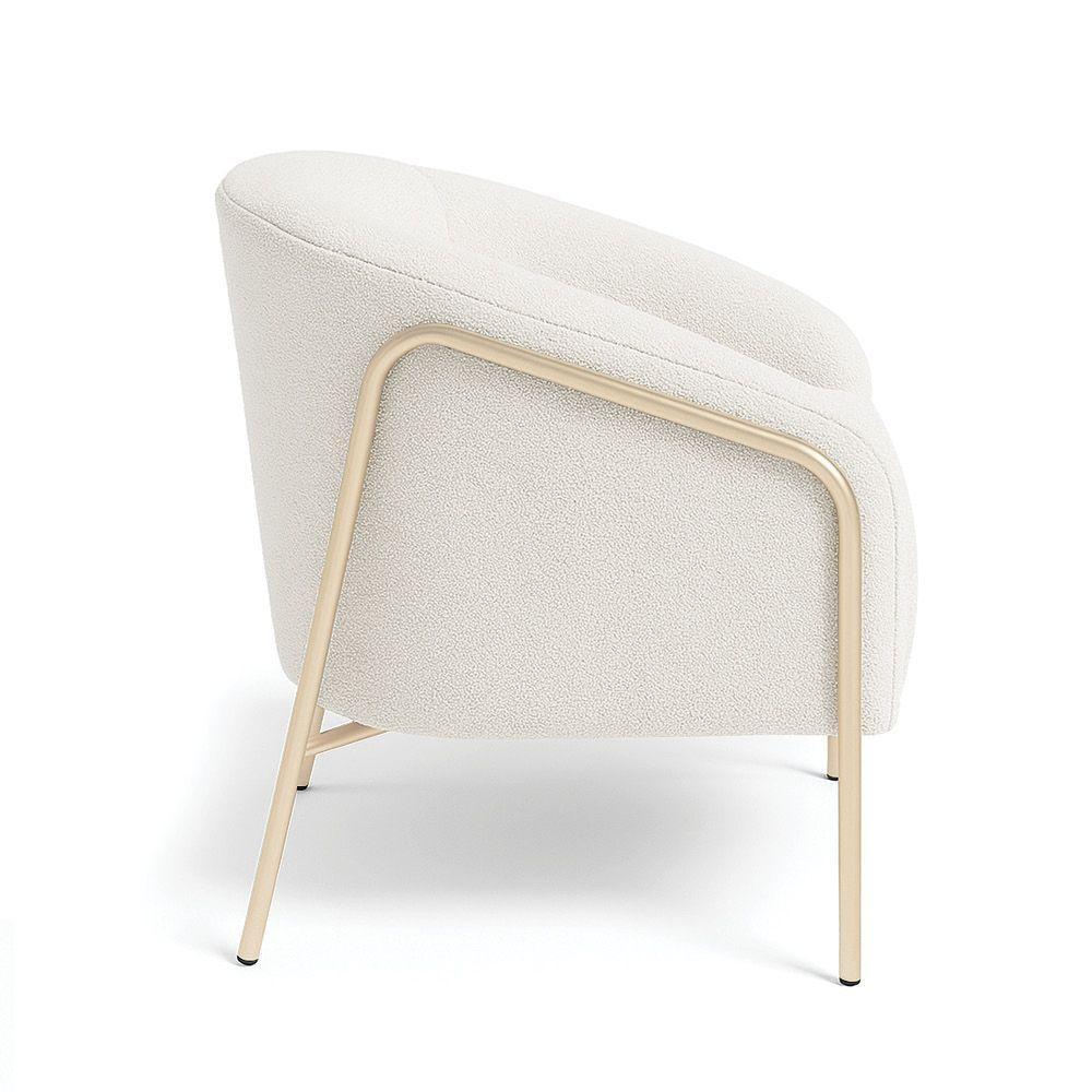 Poltrona Sala Industrial Alta Champanhe Kit 2 Stella Bouclê D03 - D'rossi Cor Cinza - 6