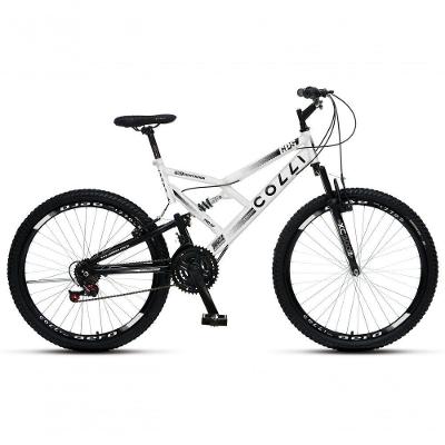 Bicicleta Gps 148 Dupla Suspensão E Freios V-brake, Aro 26 Aero, 36 Raias, 21 Marchas Colli Branco