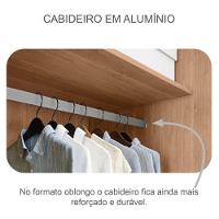 Guarda Roupa Solteiro Sevilha 4 Portas 3 Gavetas Cumaru 25 Fendi Com Nicho - Novo Horizonte