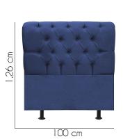 Cabeceira Estofada Cama Box Solteiro 100cm París Suede Azul- Mabe Magazine - 3