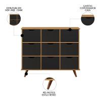 Nicho Organizador Retrô 9 Gavetas Freijó/preto - Qmovi - 3